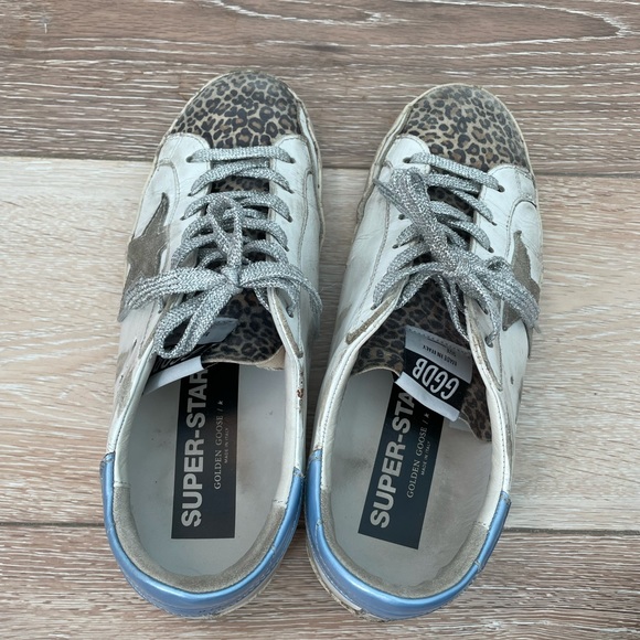 Golden Goose Deluxe Brand Super Star sneakers blue patent and cheetah - Picture 4 of 5